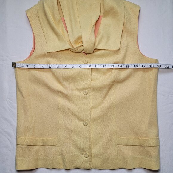 Vintage Bette of California Yellow Sleeveless Vest Custom Match Mates Old Money - Picture 6 of 8